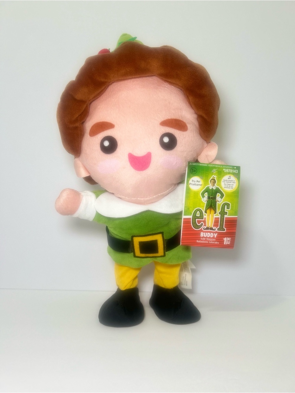Gemmy Buddy The Elf Christmas Side Stepper Animated Talking Plush Doll 14 Inches